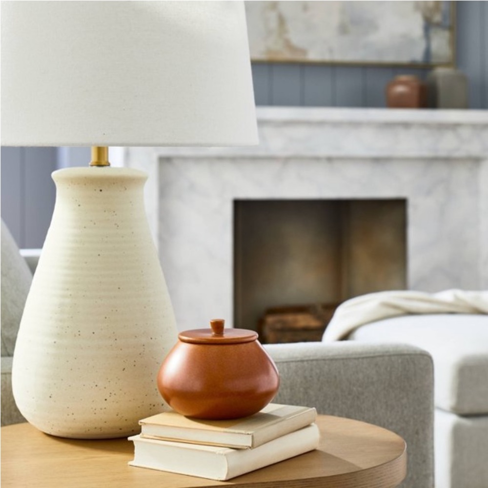 STUDIO MCGEE NEW small ceramic canister with lid -brown